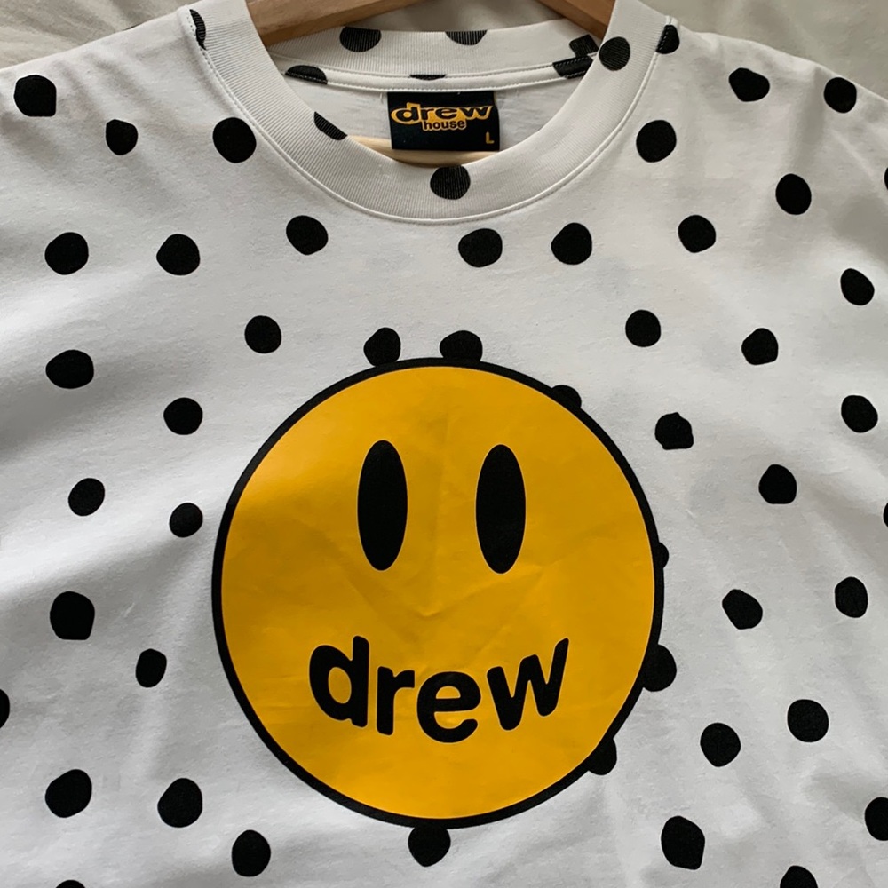 Drew house t shirt, polka dot, size L, never worn